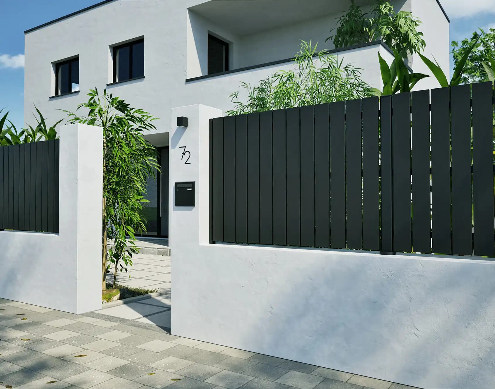 clôtures en aluminium et en bois